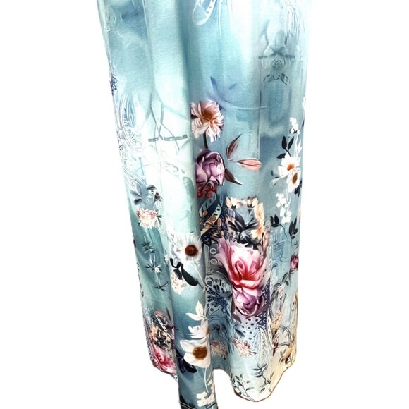 Noracora maxi floral blue dress Size XXL - Picture 3 of 8